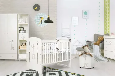 Obrázok produktu pre Detská postieľka Safari Žirafa, biela
