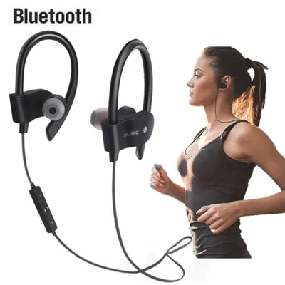 Schwarzer OB-01 Bluetooth Sport-Ohrbügelkopfhörer