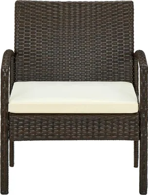 Produktbild von vidaXL Gartenstuhl mit Kissen Poly Rattan Braun