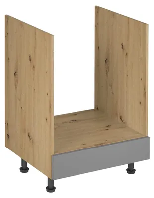 Immagine prodotto di Mobile da cucina per forno a incasso VALEN - larghezza 60 cm, rovere artigianale / grigio-beige