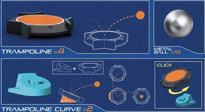 Produktbild von Boomtrix Nachfüll-Trampoline Erweiterung - Murmelbahn