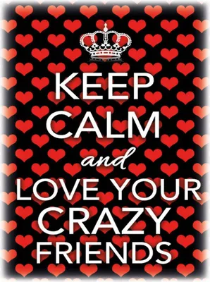 Produktbild von vianmo Holzschild 40x30 cm Keep Calm and love crazy friends