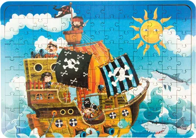 Produktbild von Holz-Puzzle Piratenschiff, 130 Teile