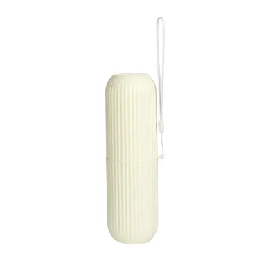 Zdjęcie produktu dla Przenośne etui na szczoteczkę do zębów, kubek do mycia zębów w paski, pojemnik na pastę do zębów i szczoteczkę do zębów, biały