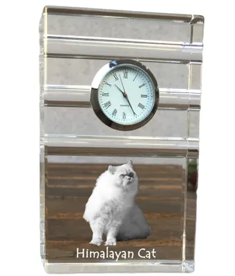 Produktbild von Himalayakatze - Glasuhr mit Foto, Katzenfoto im Kristall, personalisierte Standuhr für das Büro der Marke Art-Dog