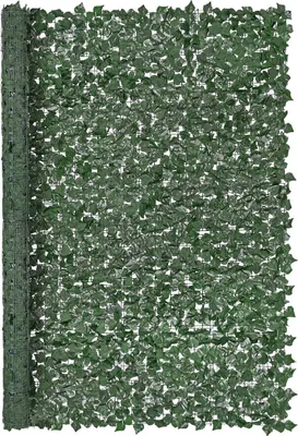 Produktbild von Efeu-Sichtschutzzaun, 2440 x 1830 mm Künstlicher grüner Wandschirm, Efeu-Zaun mit verstärkten Verbindungsstellen, Kunsthecken mit Weinblattdekoration für den Außenbereich, Garten, Hof, Balkon, Terrassendekoration