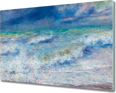 Produktbild von Coloray Herdabdeckplatte 80x52 cm Schneidebrett Kochplattenabdeckung Küchenbrett Hackbrett - Meereswellen Himmel