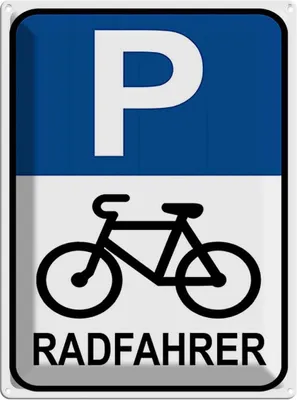 Produktbild von vianmo Blechschild 40x30 cm Parkplatz Radfahrer Parkplatzschild