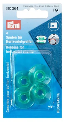 Immagine prodotto di Spoline per macchine da cucire PRYM, plastica, gancio orizzontale, Ø 21,6 mm