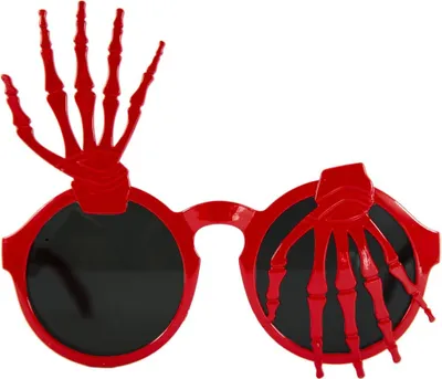 Produktbild von Oblique Unique Skelett Hand Brille Spaßbrille Gagbrille Partybrille Sonnenbrille Halloween Party Fasching Karneval rot