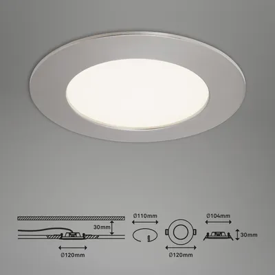 Zdjęcie produktu dla Oświetlenie wpuszczane LED Zestaw 3 lamp 4000K IP44 8W srebrne tworzywo sztuczne Briloner