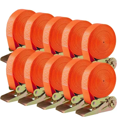 Produktbild von Zurrgurte, 800 kg Tragfähigkeit, strapazierfähiges Polyester-Material, Orange