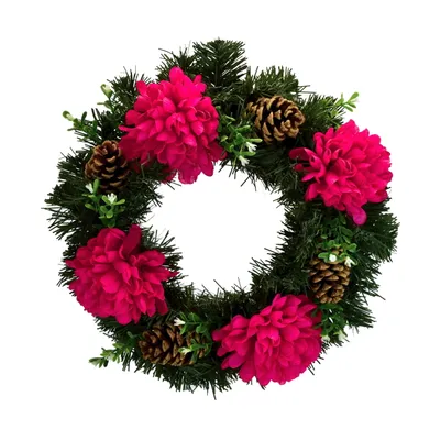 Produktbild von Herbstkranz mit lila Chrysanthemen Ø30 cm