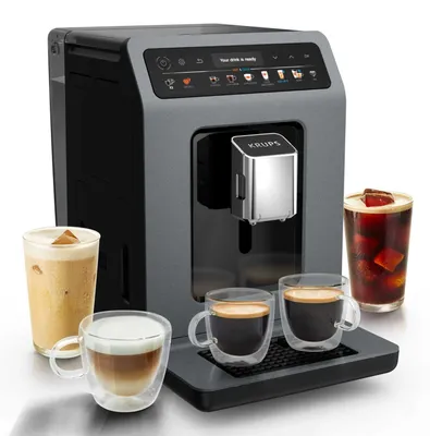 Produktbild von Krups Evidence Hot & Cold EA898GF0, Espressomaschine, 2,5 l, Kaffeebohnen, Eingebautes Mahlwerk, 1450 W, Schwarz, Grau