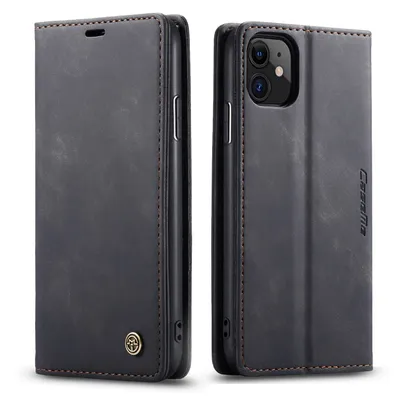 Obrázek produktu pro iPhone 11 Pouzdro, RetroPolyuretanKožené Pouzdro, Kapsy na Karty, Magnetické Uzavírání, Pouzdro s Funkcí Stojánku pro iPhone 11 černé