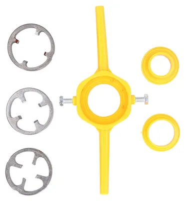 Immagine prodotto di Set di 6 utensili per filettare tubi, PVC e impianti idraulici, con matrici da 1/2 pollice, 3/4 pollice e 1 pollice NPT