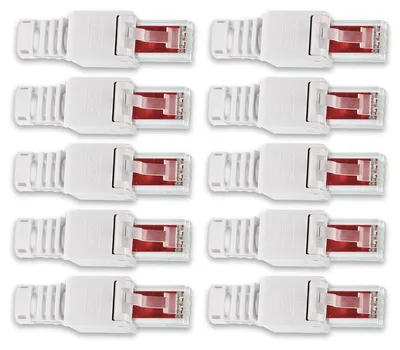 Produktbild von Netzwerkstecker werkzeuglos Netzwerk 10x Cat6 Stecker Cat7 Cat5 LAN Kabel RJ45