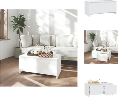 Obrázek produktu pro vidaXL Konferenční stolek bílý 90x50x41,5 cm materiál na bázi dřeva - Konferenční stolky