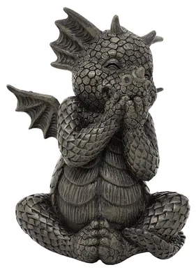 Produktbild von Gartenfigur Gartendrache - Modell kichernd klein - Fantasy Figur Deko Drache süß
