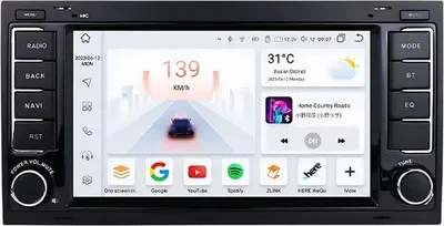 Immagine prodotto di Autoradio con Bluetooth e CarPlay per VW Touareg, Multivan T5 e Transporter (2004-2009) – compatibile con Apple e Android – impianto stereo con sistema di navigazione – 6 GB di RAM, 64 GB di memoria interna