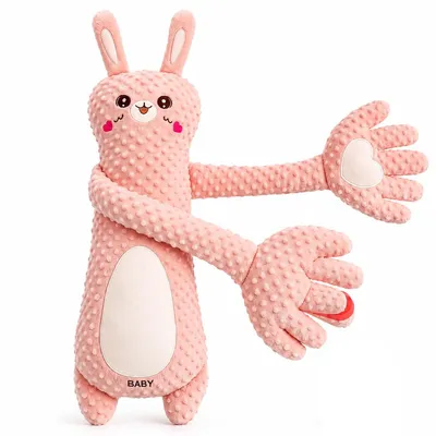 Produktbild von Einschlafhilfe Baby Kuscheltier Hase,beruhigendes Plüschtier mit Klopffunktion und Fernbedienung,3 Modi, Wärmefunktion,weiches Baby Schlafspielzeug
