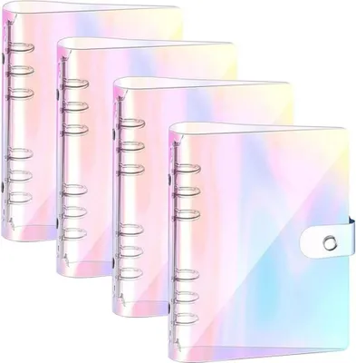 Produktbild von Nachfüllbarer A5 Ringordner – Transparente 6-Ringe Notizbuchset (4 Stück)