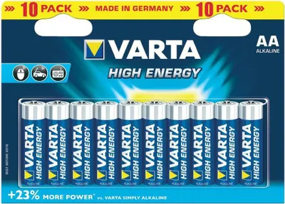 Produktbild von Varta HIGH ENERGY AA, Einwegbatterie, AA, Alkali, 1,5 V, 10 Stück(e), 23,8 g