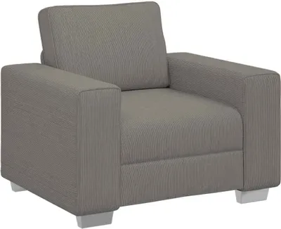 Zdjęcie produktu dla Sofa Fotel Jasnoszary 100x77x82 cm Tkanina sztruksowa