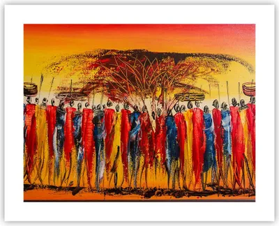 Produktbild von Poster - Poster ohne Rahmen - Afrika Stamm - 50x40 cm - Wand Bild - Wanddeko - Wandbilder - Kunstposter - Wandposter - Bilder - Kunstdruck - Wanddekoration - Wandbild - P2XAA50x40-3752