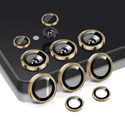 Produktbild von Kamera Linsenschutz Glas Set für Samsung Galaxy S25 Ultra Schutzglas Camera Linse Schutz Panzerfolie 9H Gold