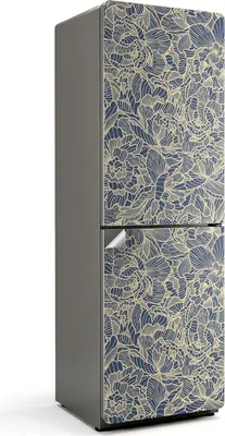 Zdjęcie produktu dla Kwiatowy wzór - Naklejka na lodówkę - Naklejka na lodówkę - Dekoracja lodówki - Folia samoprzylepna na lodówkę - Dekoracja kuchni - 60x180 cm