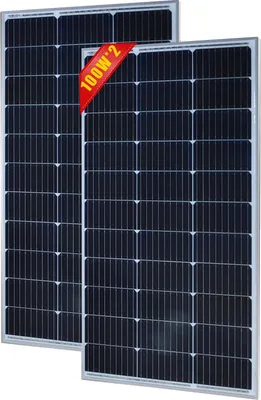 Zdjęcie produktu dla Panel słoneczny, krzem monokrystaliczny, wysoka wydajność, 100 W, 2 szt.