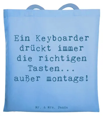 Produktbild von Mr. & Mrs. Panda dokumententasche Spruch Keyboarder Fehler - Sky Blue - Geschenk, Musik, Lernen, Montagsblues, Musiker, Keyboard, Tote Bag, Humor, Jutebeutel, Klaviere