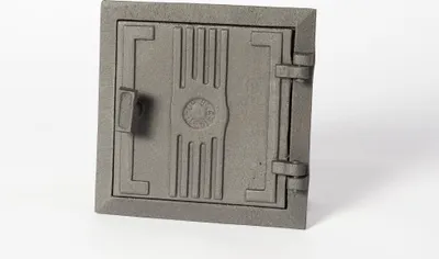 Image de SEZAM - 17 x 17 cm - Porte en fonte pour four à pain, four à pizza, four à fumage pour la maison ou le jardin, poêle en faïence, porte de four, porte de fumage, porte de cheminée