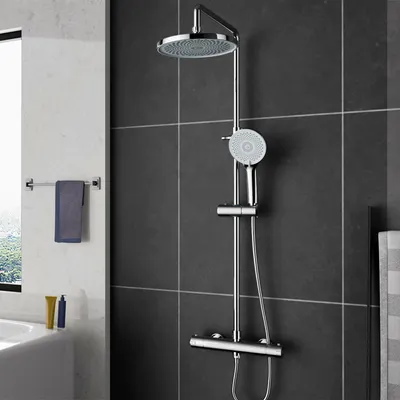 Duschsystem mit Regendusche, höhenverstellbar 85-115 cm, Chrom