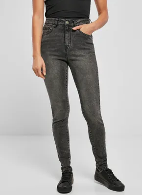 Obrázok produktu pre Dámske džínsy Urban Classics Ladies High Waist Skinny Jeans black stone washed - 26/30