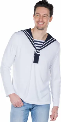 Produktbild von Matrose Seemann Hemd Oberteil weiß Marine Karneval Herren Kostüm 50