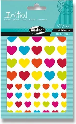 Obrázek produktu pro Samolepky Maildor Initial Vícebarevná srdce