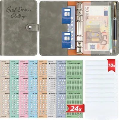 Image de Planificateur financier Livre de budget Budget Binder Spar Challenge A6 Set
