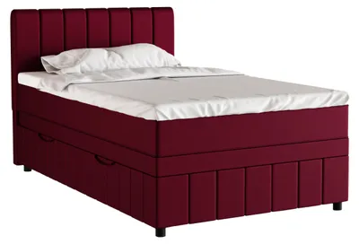 Produktbild von Boxspringbett Einzelbett 120x200, Rot, AVALON, mit Bettkästen, mit Matratze, mit Topper, Panda Möbel
