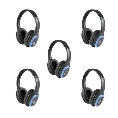 Produktbild von Retekess TA004 Silent Disco Starter, Kabellose Kopfhörer für Fernseher, 3 Kanäle, 200 m Reichweite, Silent-Disco-Kopfhörerset für Partys (5 Stk)