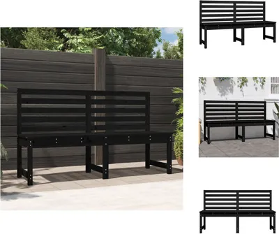 Obrázek produktu pro vidaXL Zahradní lavice černá 157,5 cm z masivního borovicového dřeva - Zahradní lavice
