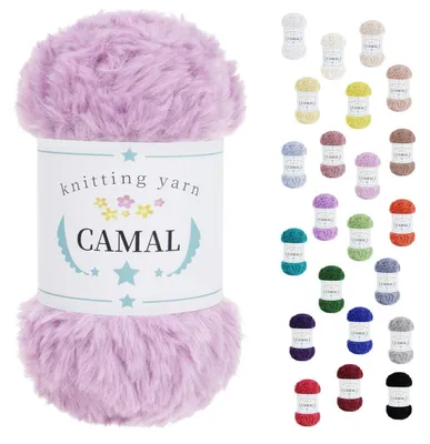 Produktbild von Flauschige Wolle zum Häkeln, 100g / 60m Chenille Garn, Polyester Plüschwolle, Rosa
