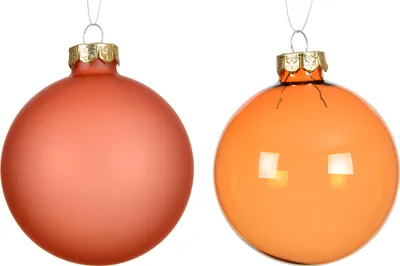 Produktbild von Weihnachtskugeln Glas 8cm 4 Stück - Warmorange transparent