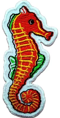 Produktbild von Seepferd Seepferdchen - Aufnäher, Bügelbild, Aufbügler, Applikationen, Patches, Flicken, Zum Aufbügeln, Größe: 8,5 x 4 cm