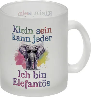 Produktbild von Elefant mit Sonnenbrille Glas Tasse - Ich bin elefantös