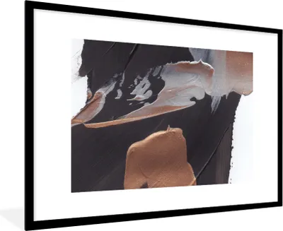 Produktbild von MuchoWow® Gerahmtes Poster Abstrakt - Farbe - Gold 90x60 cm - Poster mit Schwarzem Bilderrahmen Wandposter Rahmen Foto Bilder - Wanddekoration - Fotos