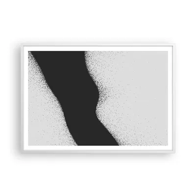 Produktbild von Gerahmtes Poster - Weißer Rahmen - Schwarz Staub Weiß - 100x70 cm - Wand Bild - Wanddeko - Wandbilder - Kunstposter - Wandposter - Bilderrahmen - Bilder - Kunstdruck - P2WAA100x70-4744
