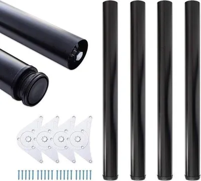 Productafbeelding van Famanu verstelbare tafelpoten, zwart - set van 4 - 110 cm (1100 mm) + 2 cm verstelbaar