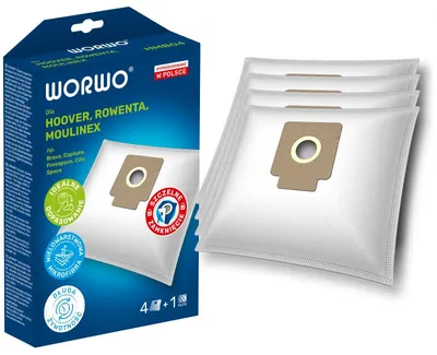 Produktbild von WORWO HMB04, Staubbeutel, Zylinder-Vakuum, Weiß, Amica VL 4011 Tivano; Bluesky BAP 1500; Concept VP-8220; Fakir 20 01 805, 20 11 805, 20 47 805, A..., Karton mit Aufhänger, 4 Stück(e)
